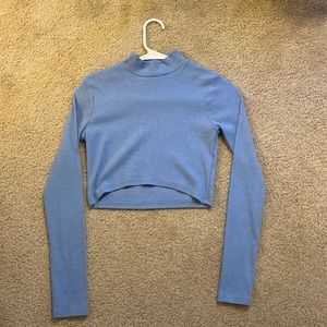 Pull&Bear Cropped Blue Turtleneck